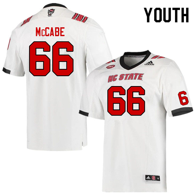 Youth #66 Matt McCabe NC State Wolfpack College Football Jerseys Sale-White - Click Image to Close